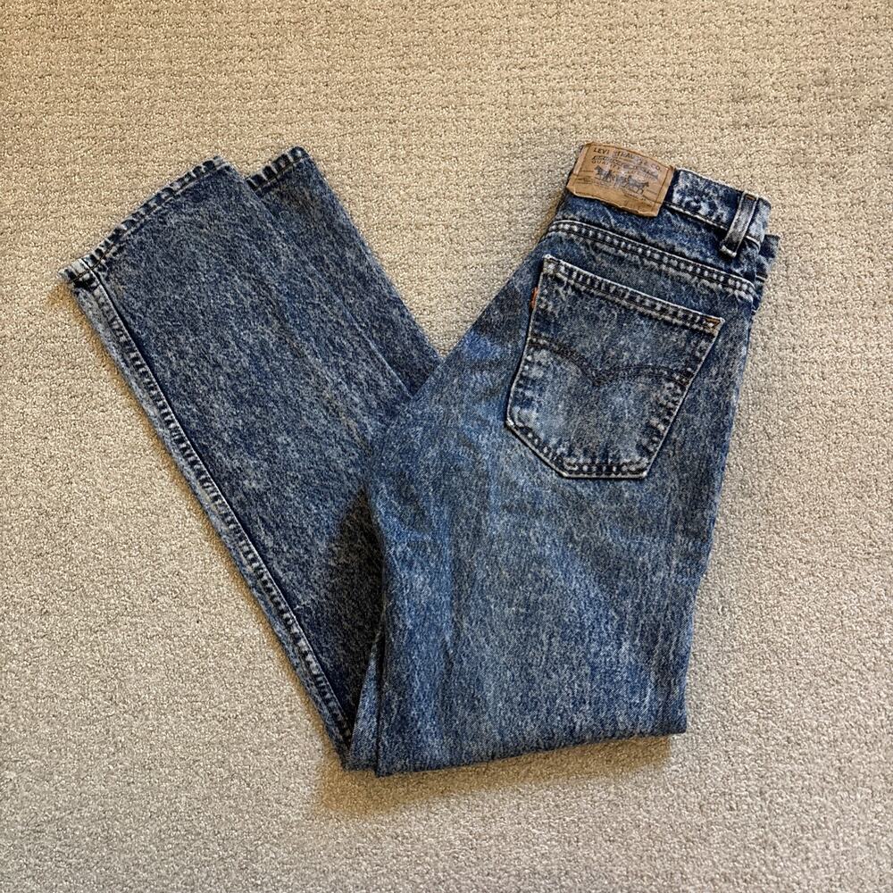 Levis Vintage 80’s Orange Tab Acid Wash Jeans USA Made High Waist Men Sz 31/30